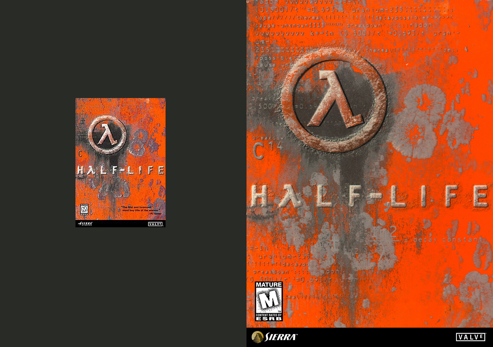 Half-Life (original scan cover vs. retouched)
