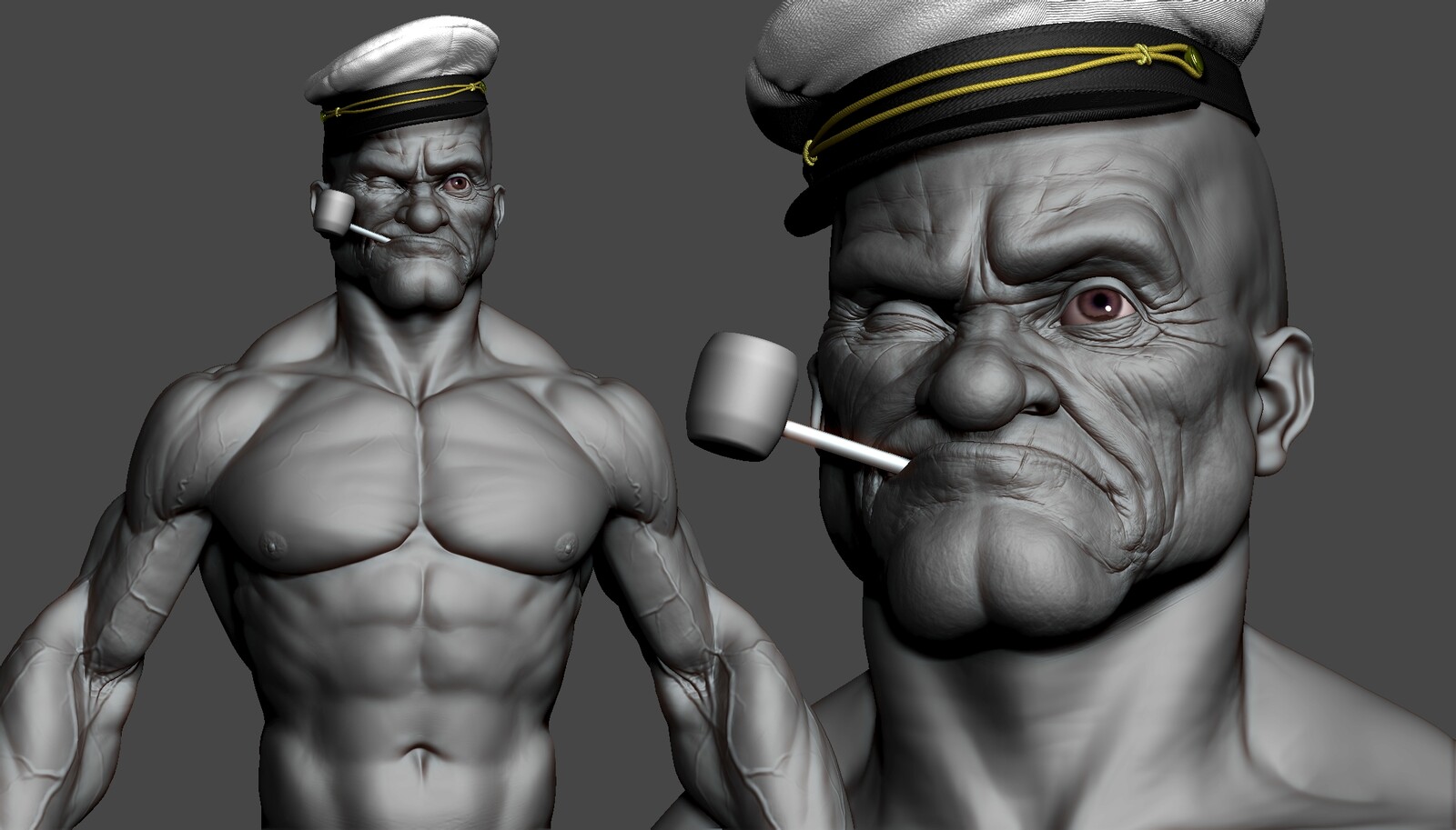 Popeye WIP Sculpt