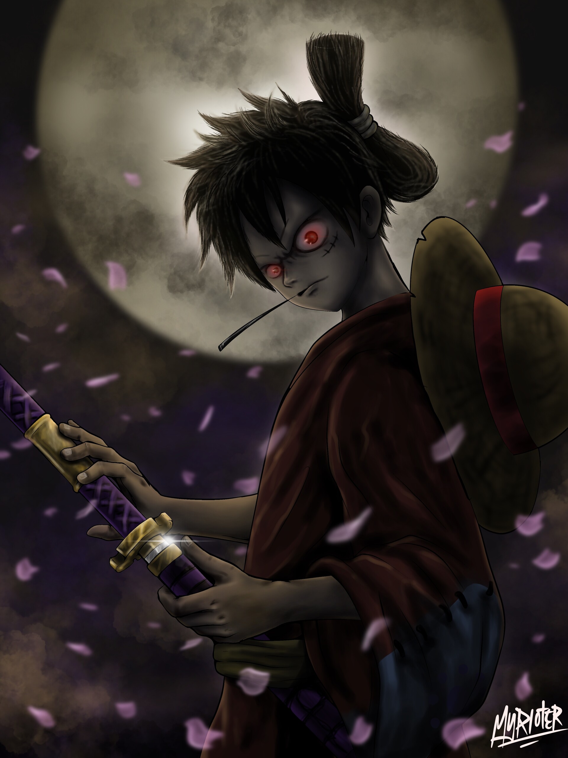 Artstation Monkey D Luffy One Piece Wano Myrioter Art