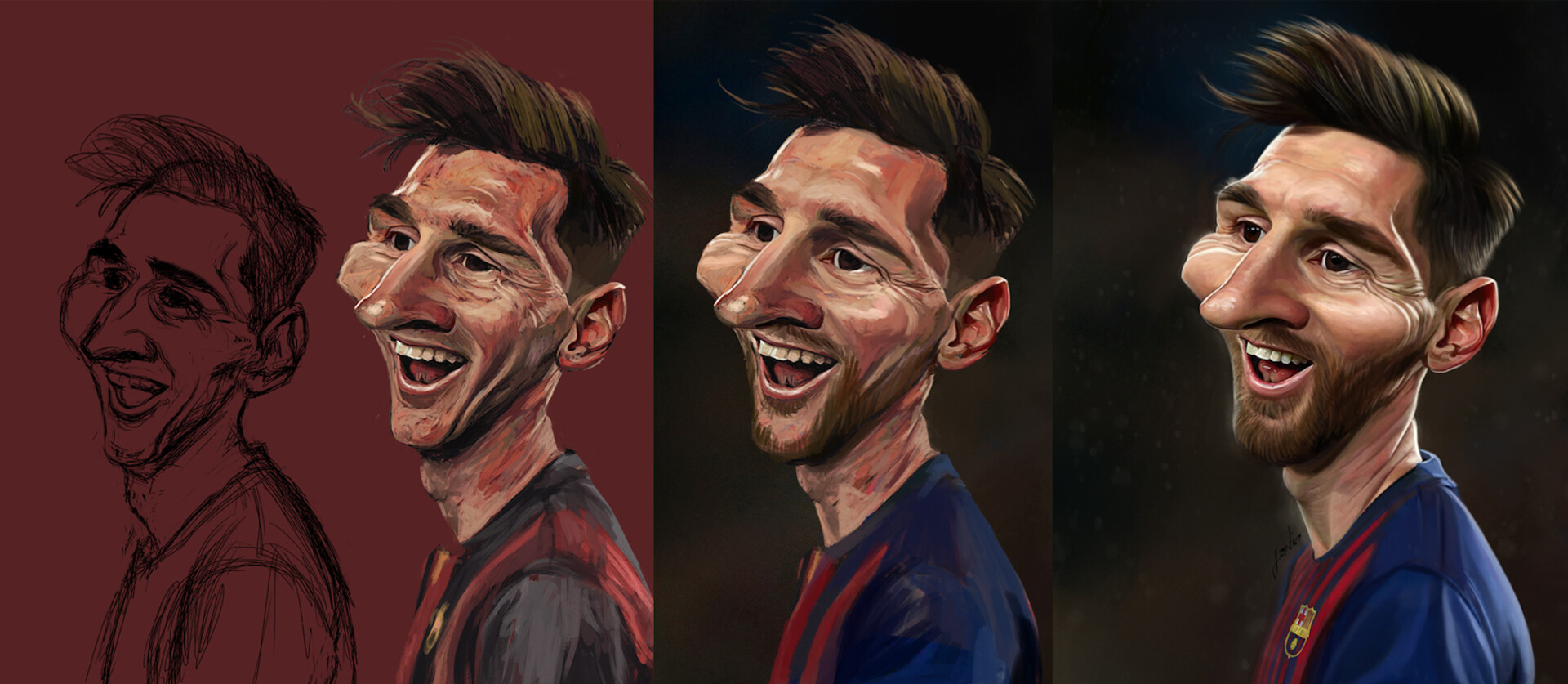 Jordio Minguell Messi Caricature