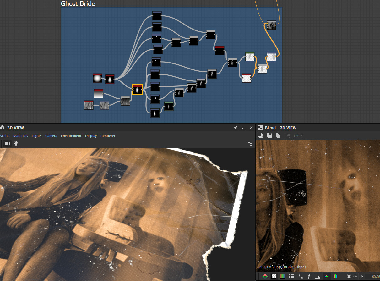 100% procedural ghost bride with a few nodes!