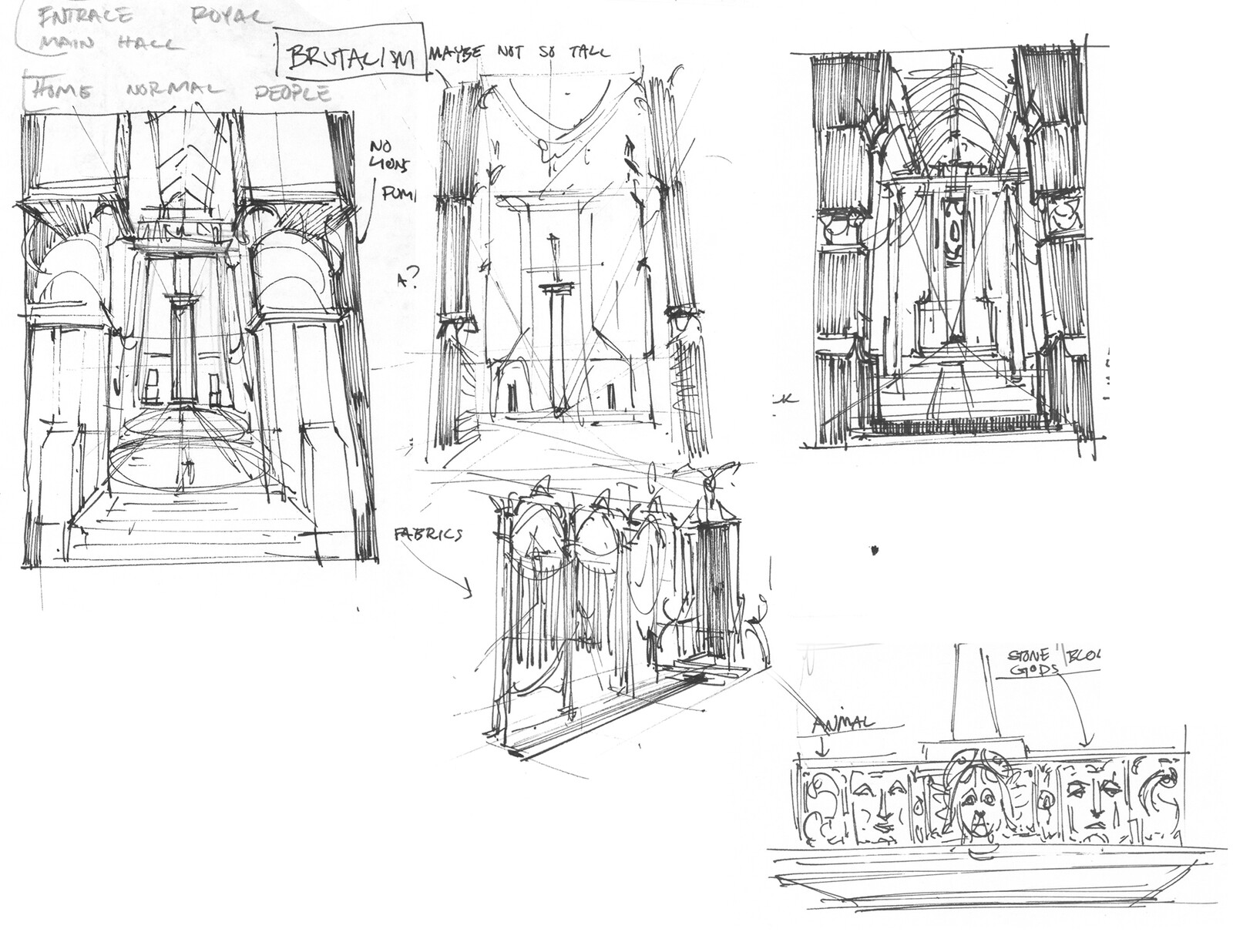 Some thumbnail sketches for figuring our the compositional elements