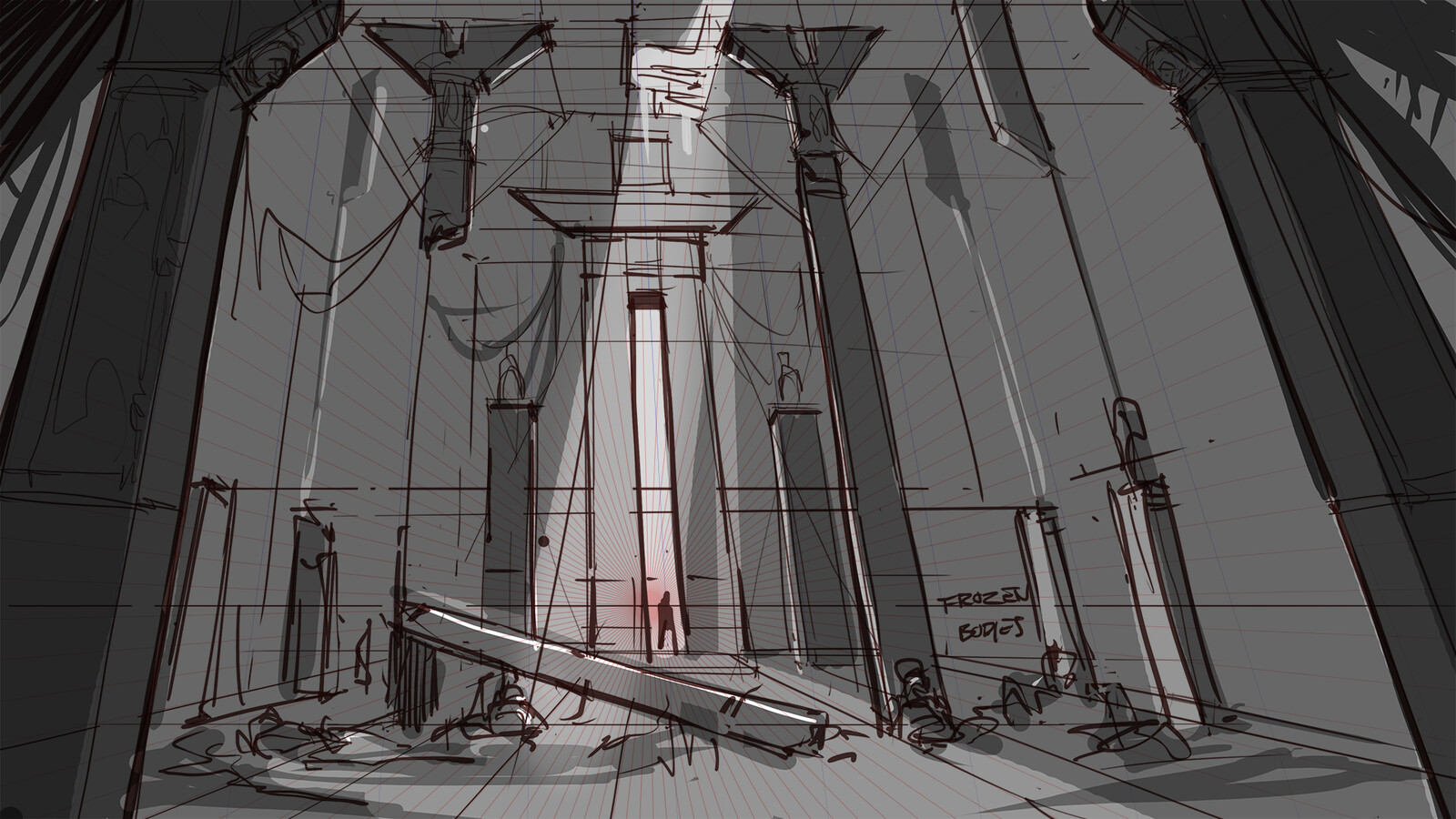 Sketch of the final piece.