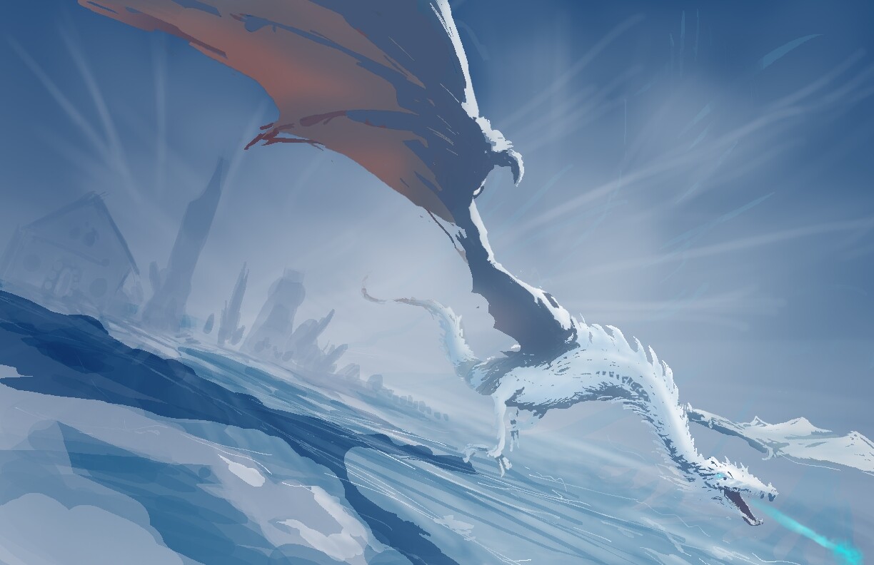 White dragon concept sketches 