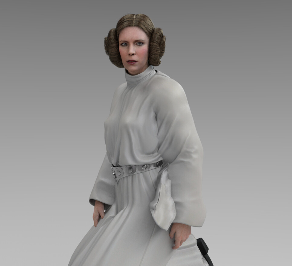 Actual finished product with her original outfit.