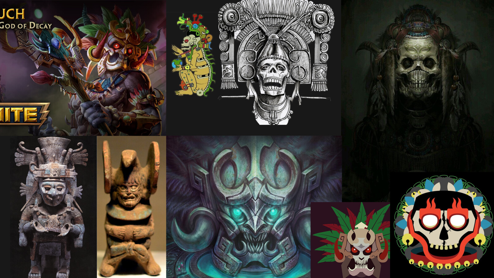 Ah Puch, god of Decay/Death in Mayan Culture - visual inspiration - Brian