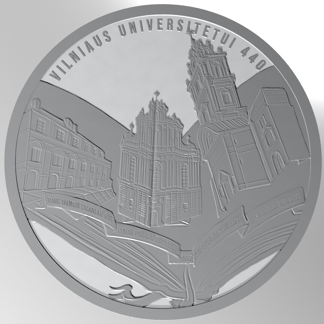 Vilnius University relief design for coin