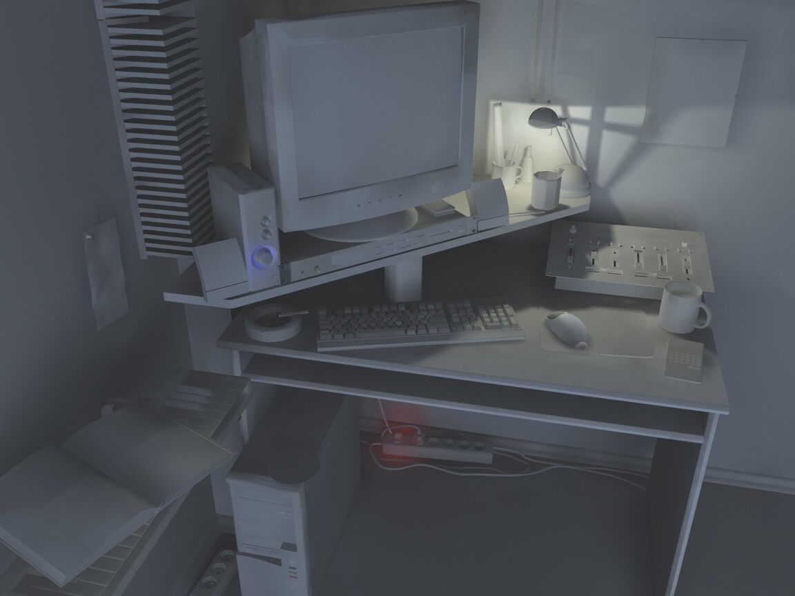 My workspace, back in 2001 | without textures
