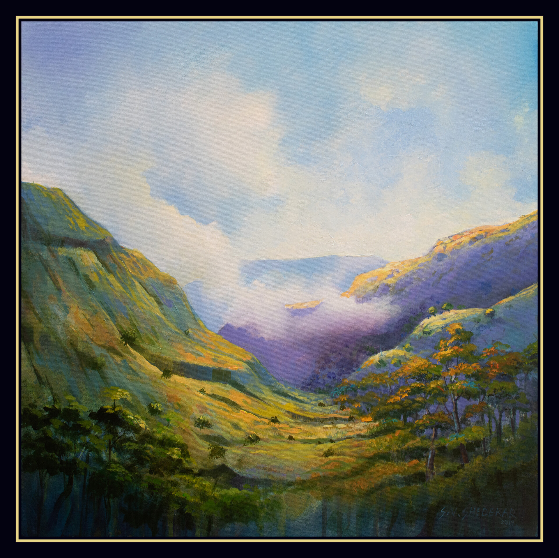Shashikant Shedekar Landscape Painting Acrylic Canvas Painting