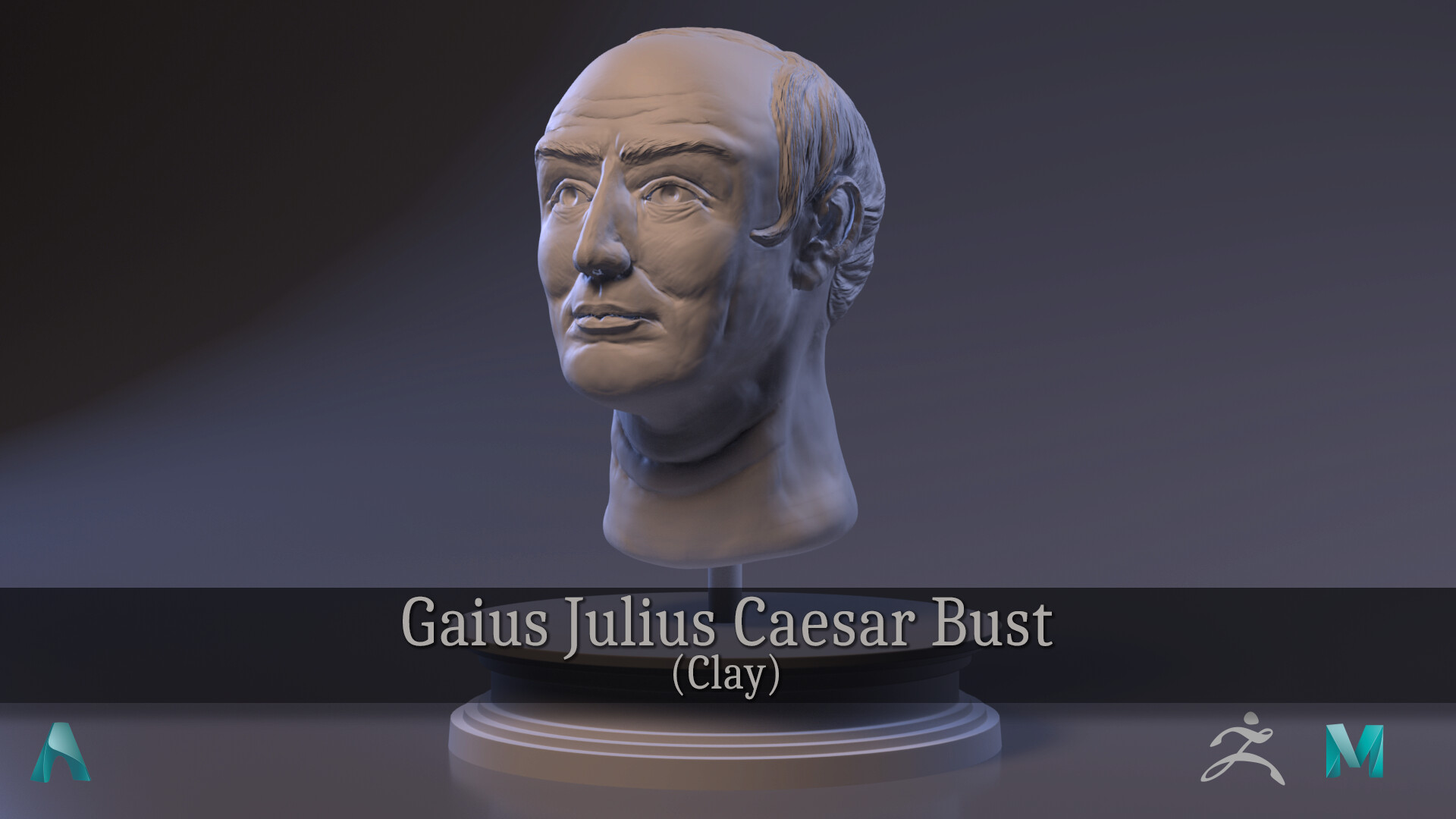 Artstation Gaius Julius Caesar Bust Clay Alessio Donazza