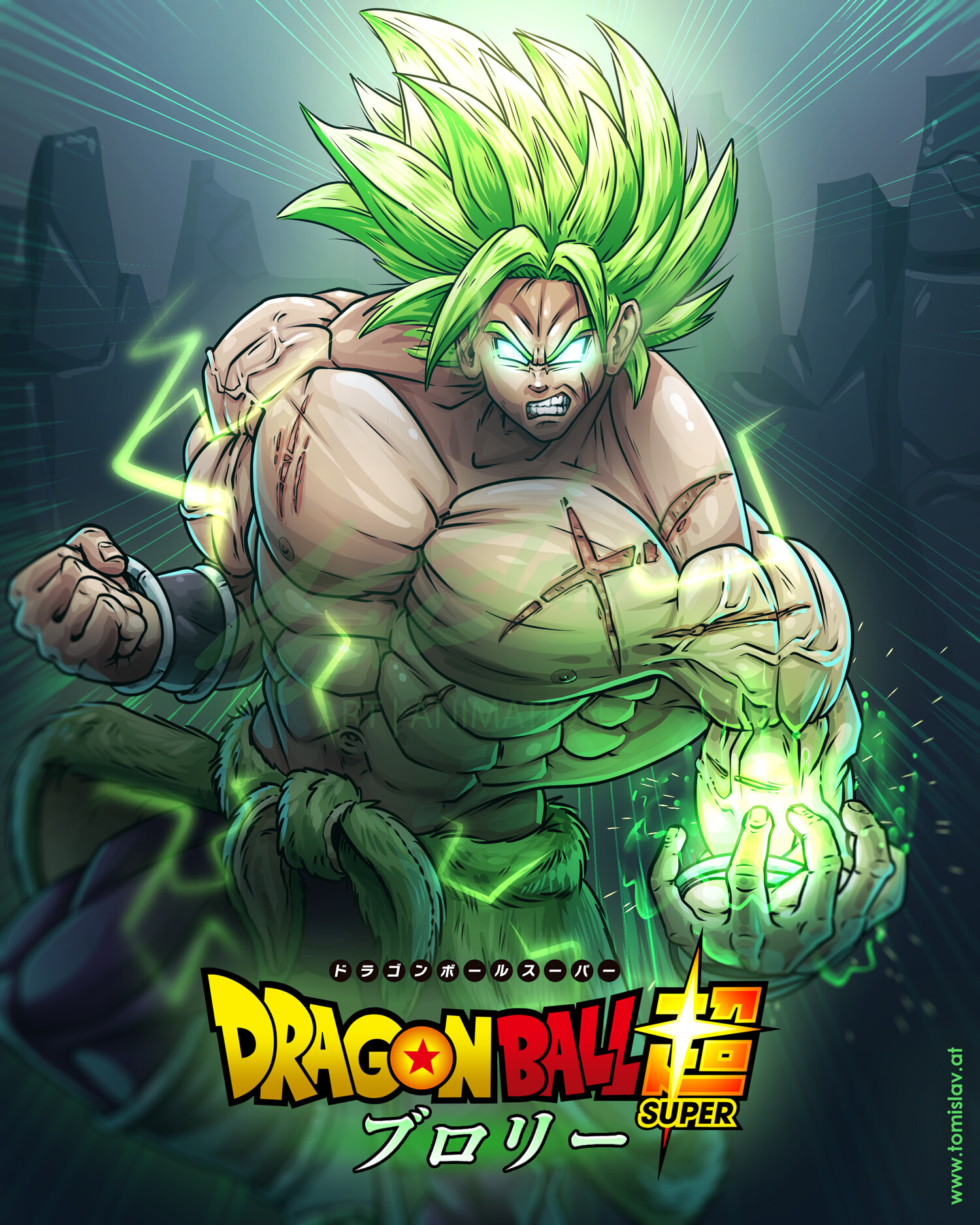 Poster com os personagens de Dragon Ball Super: Broly