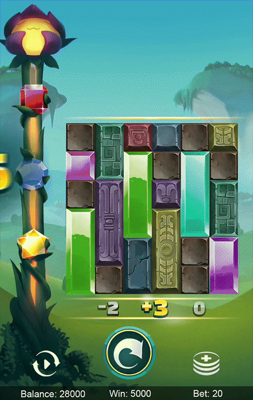 Bonus game starts. The player gets up to 3 closed flowers on screen to click on.