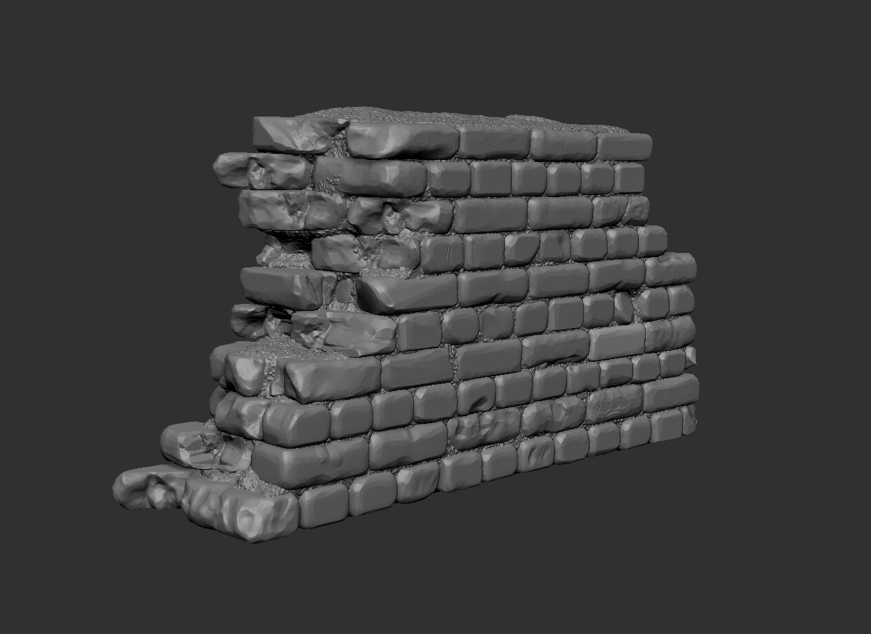 Artstation Broken Stone Wall Mouse Mfs