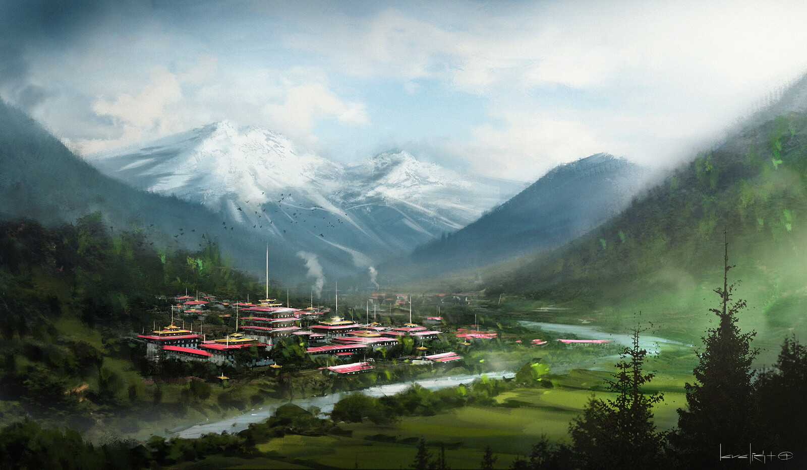 Bhutan landscape environment concept