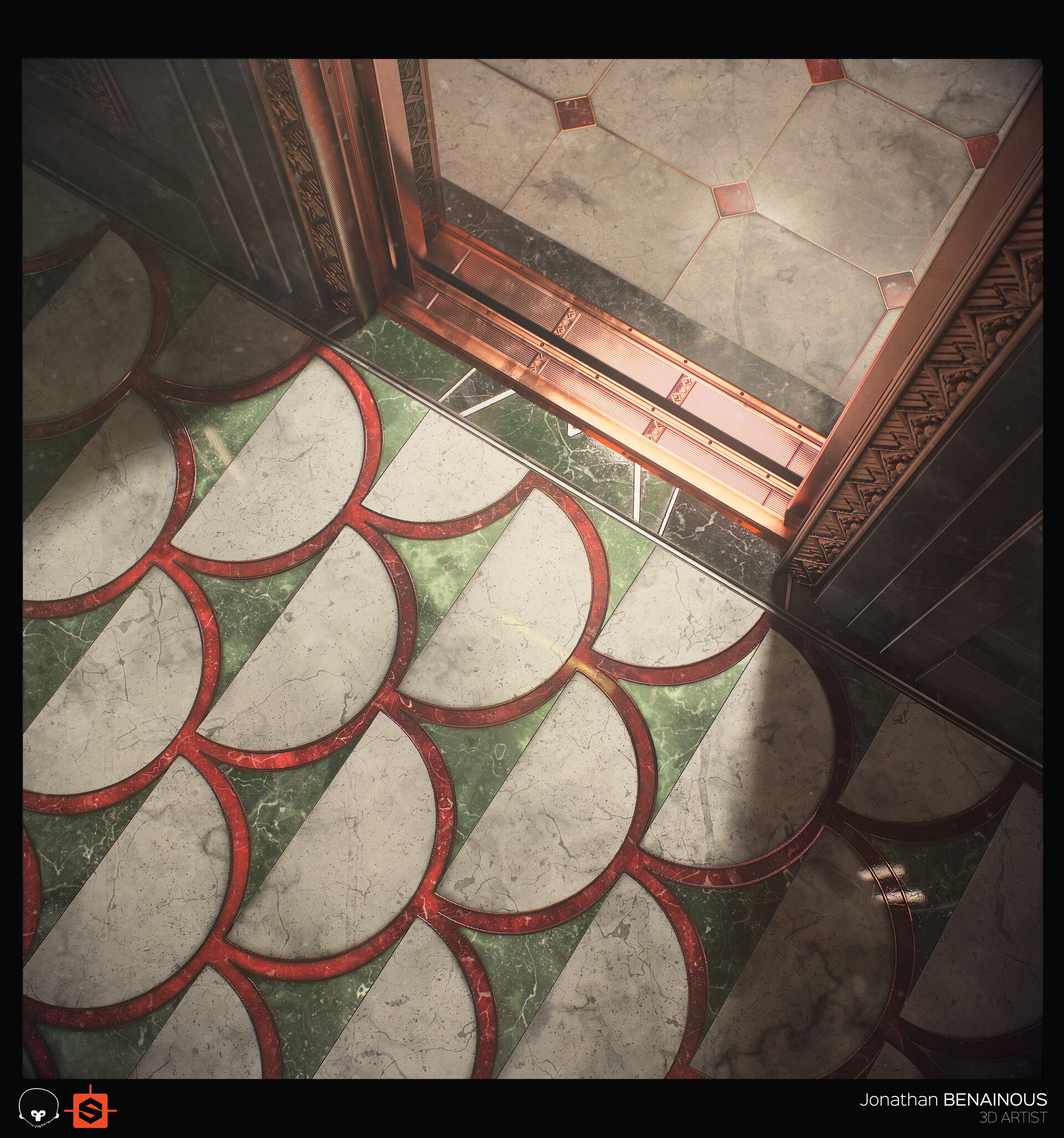 Jonathan BENAINOUS Substance Signature Art Deco Corridor Marble