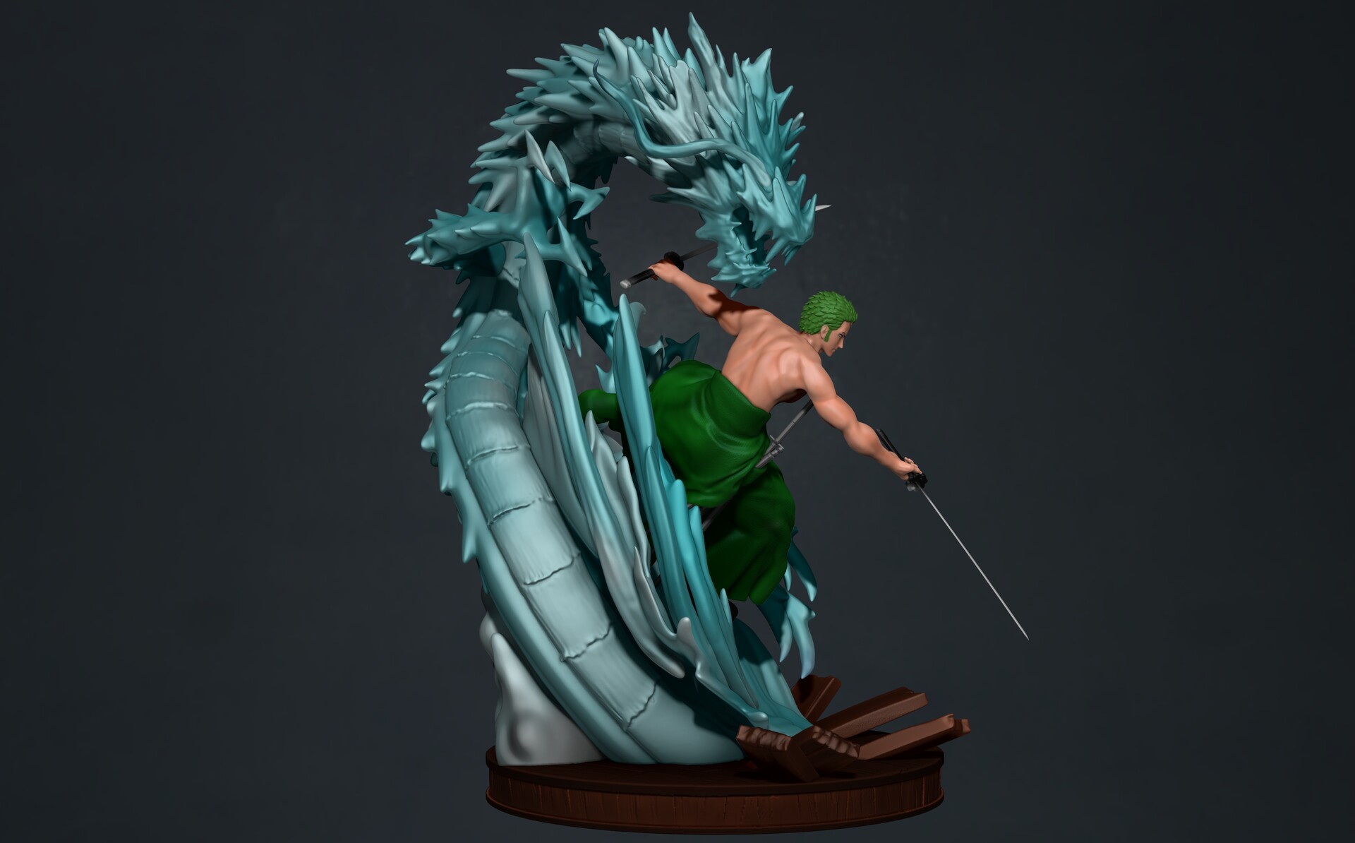 Artstation Roronoa Zoro Onepiece 3d Print Statue Pascal