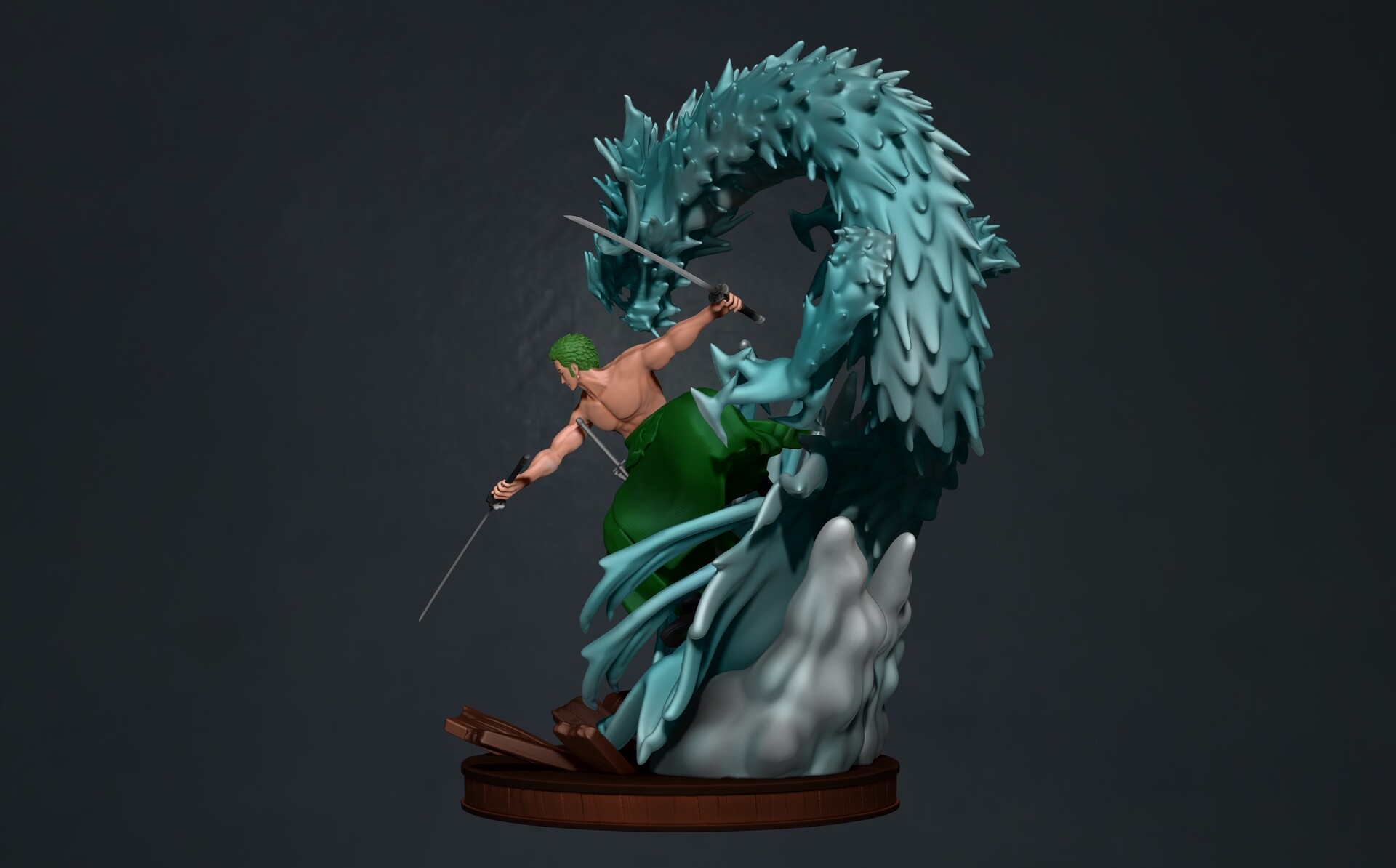 Artstation Roronoa Zoro Onepiece 3d Print Statue Pascal