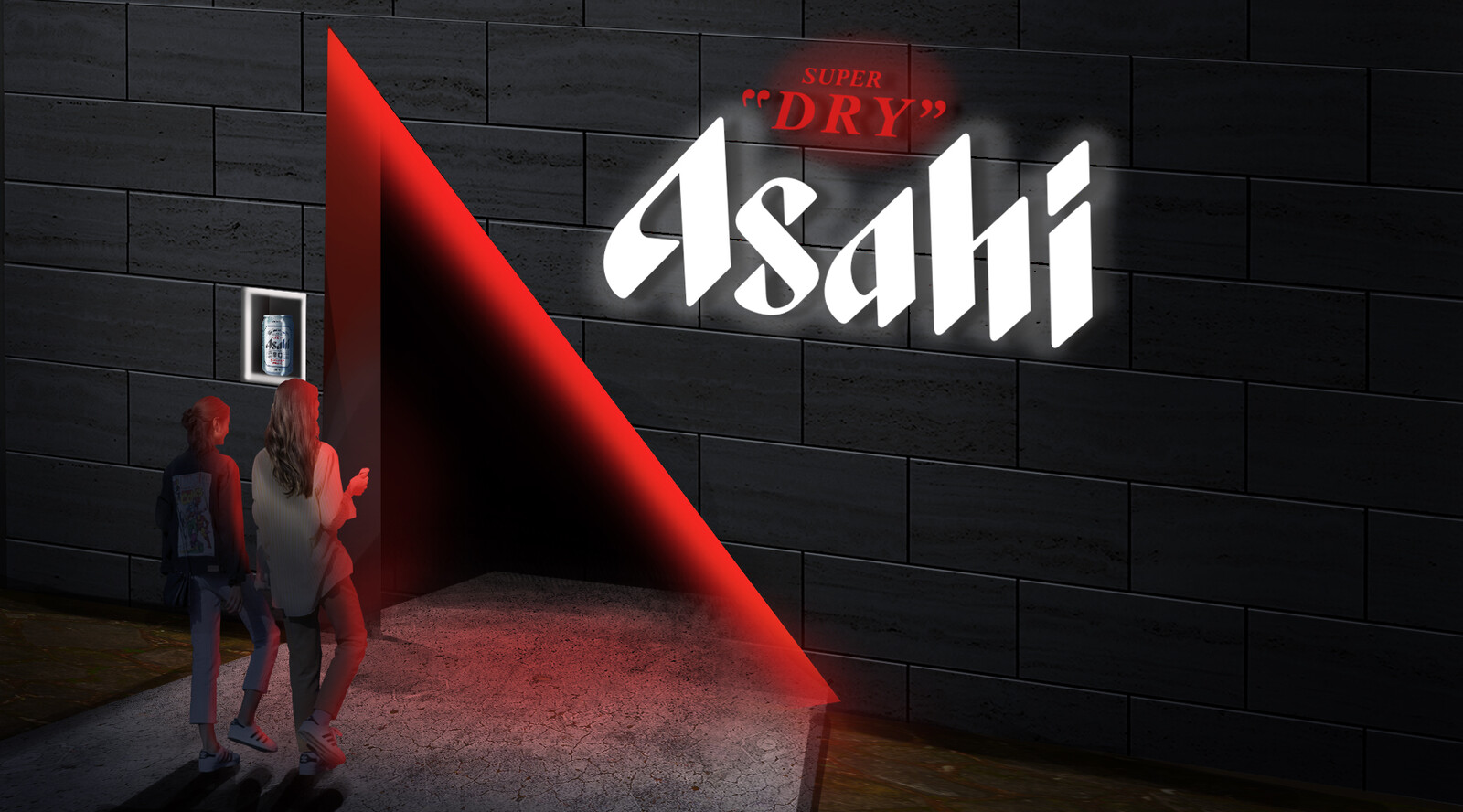 Panel put on bar or club entrance to indicate the night was sponsored by Asahi