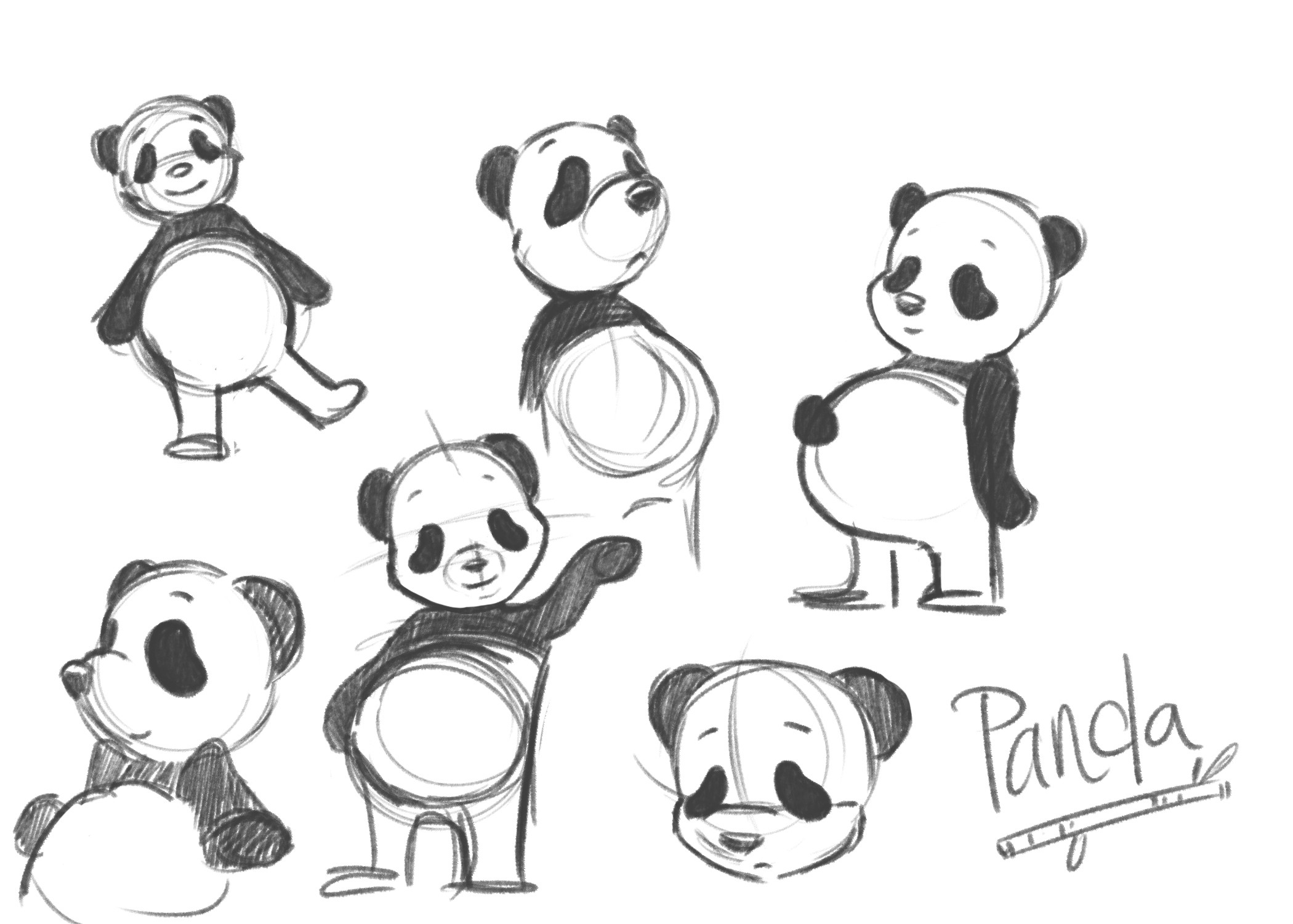 Character sketch from a character design course, Panda