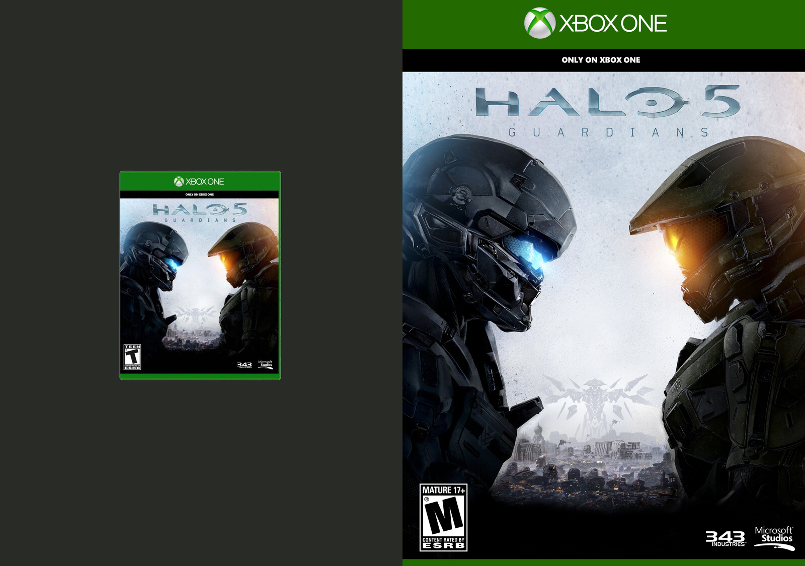 Halo 5 (original scan cover vs. upscaled)