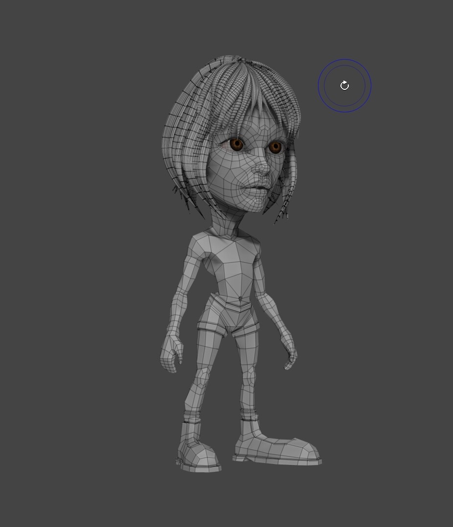 (Almost) final mathilda low poly topology.