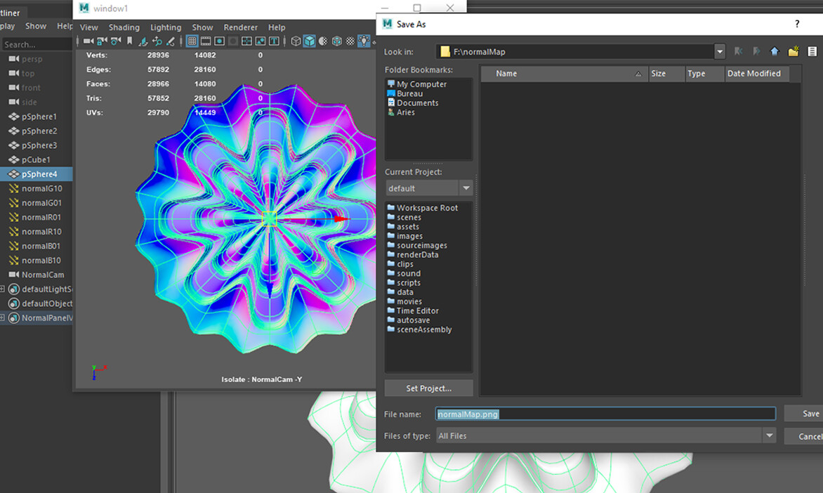 Samuel Leclercq - DirectX Normal map export Macro Script for Maya (MEL)