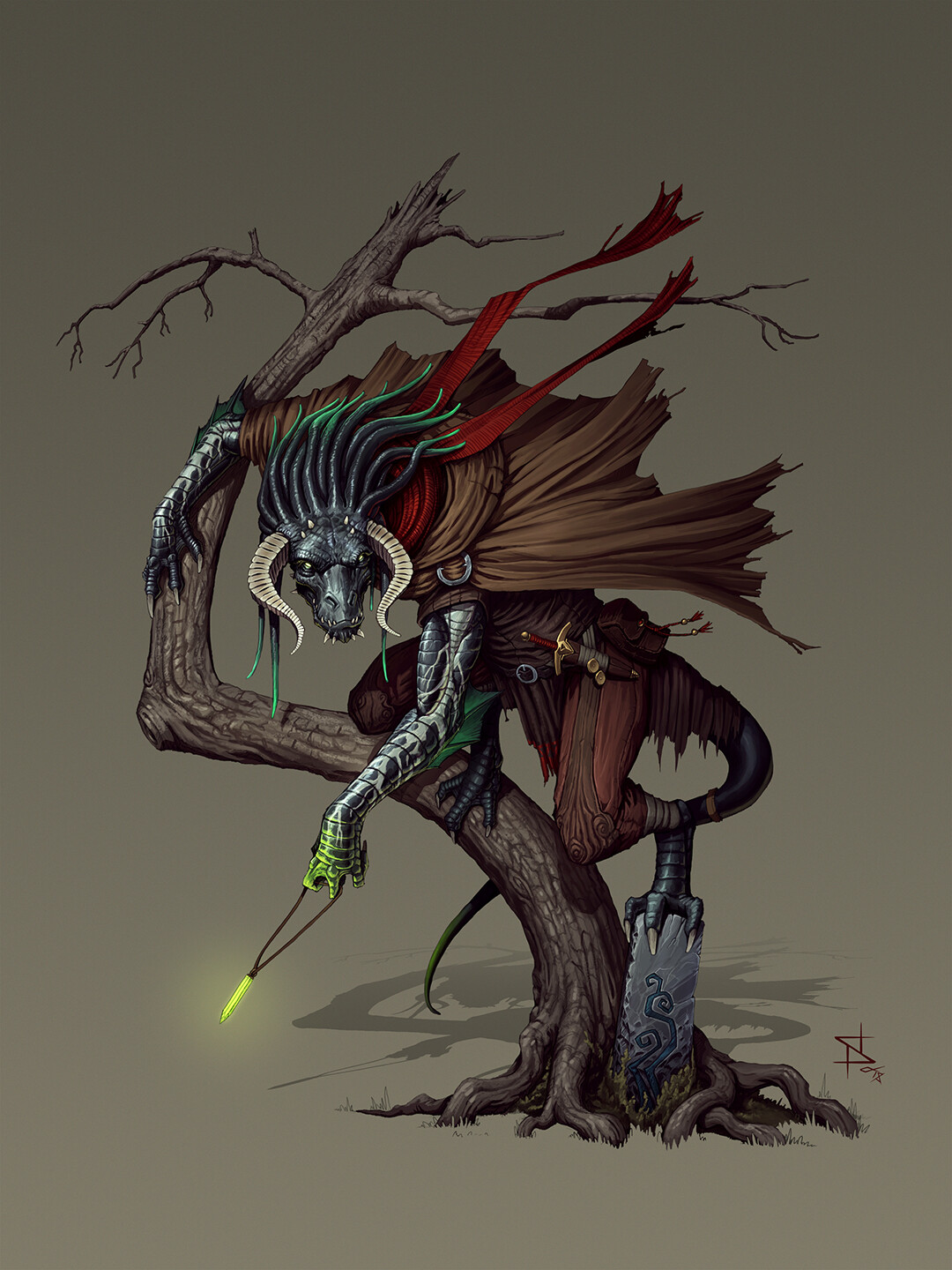 ArtStation - Black Dragonborn Druid
