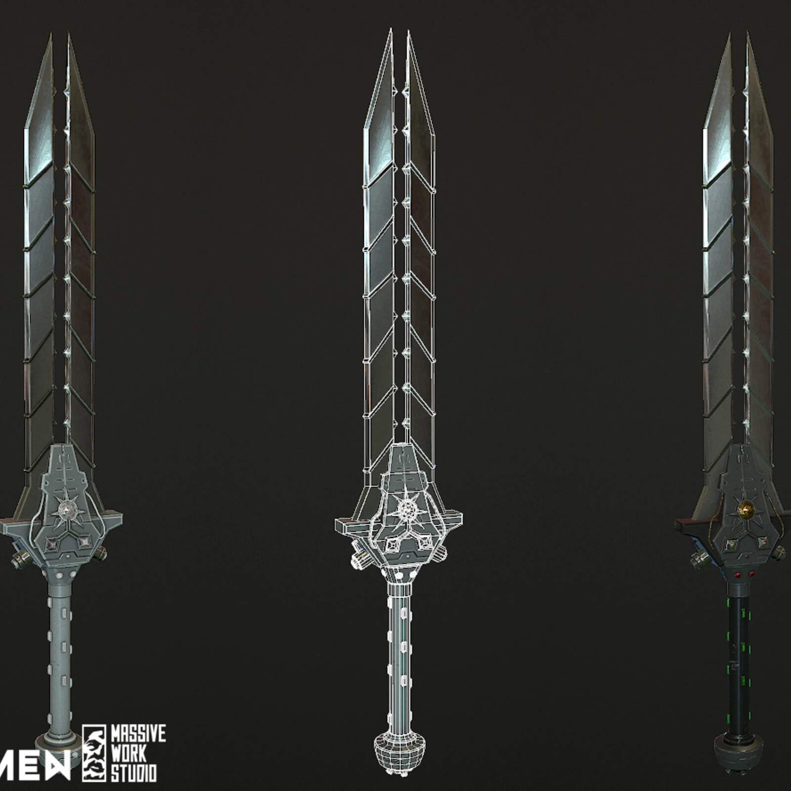 Realtime Lowpoly model / Wireframe / Texture