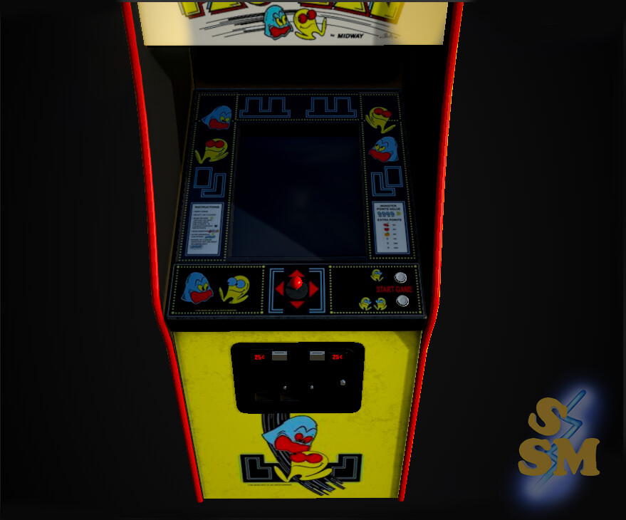 Artstation Vintage Pacman Arcade Sean Murray