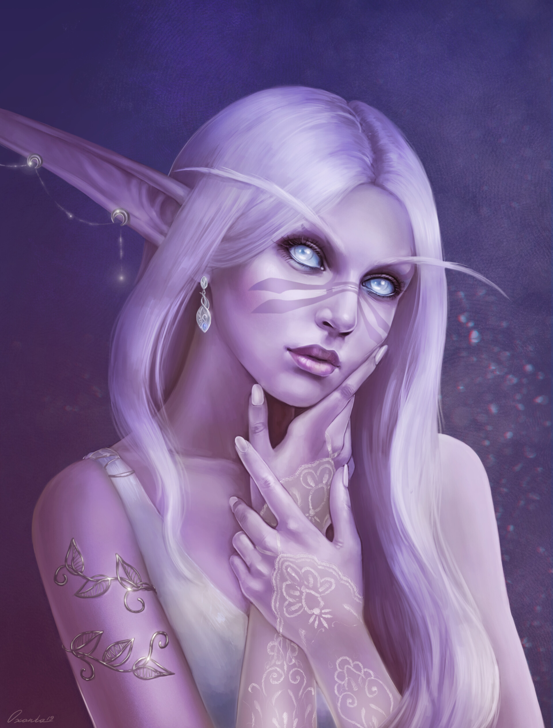 Night Elf Portrait By Oxana Reshetina R Imaginaryelves