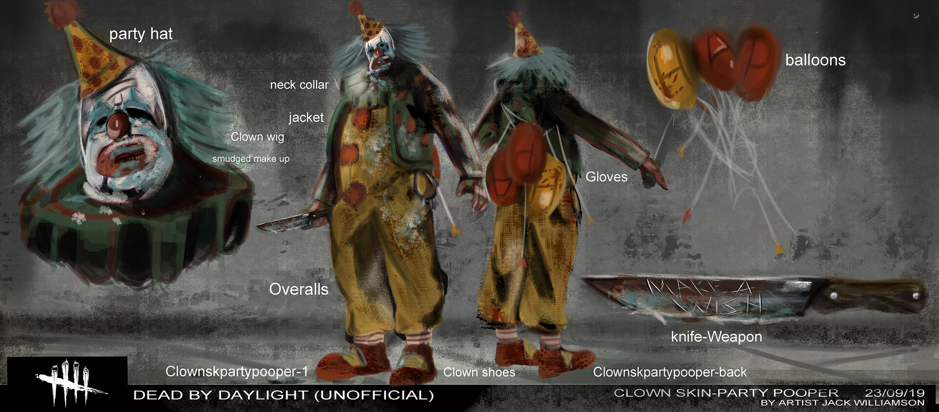 Jack williamson party pooper clown skin concept