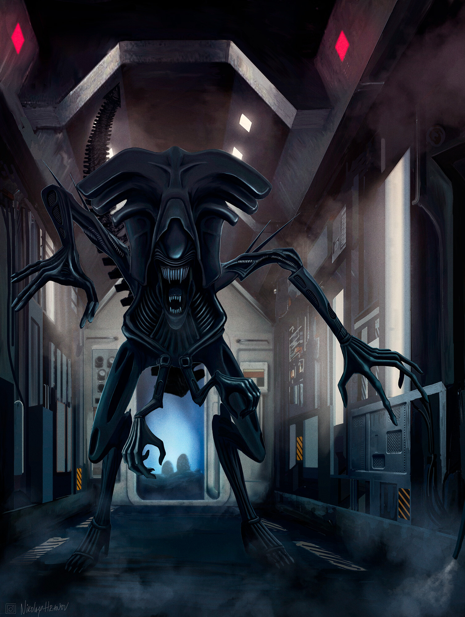 Nikolay Hranov Concept Art Illustration Xenomorph Queen