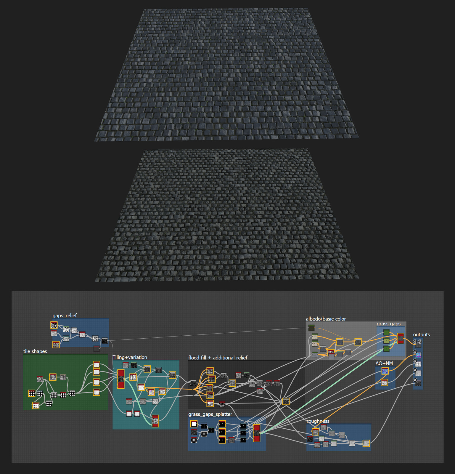 CobbleStone Landscape Material(Substance Designer)