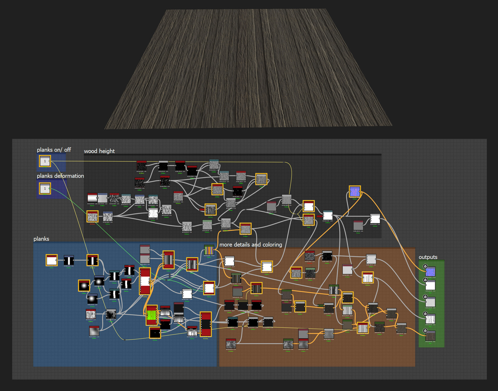 Wood Planks Material(Substance Designer)