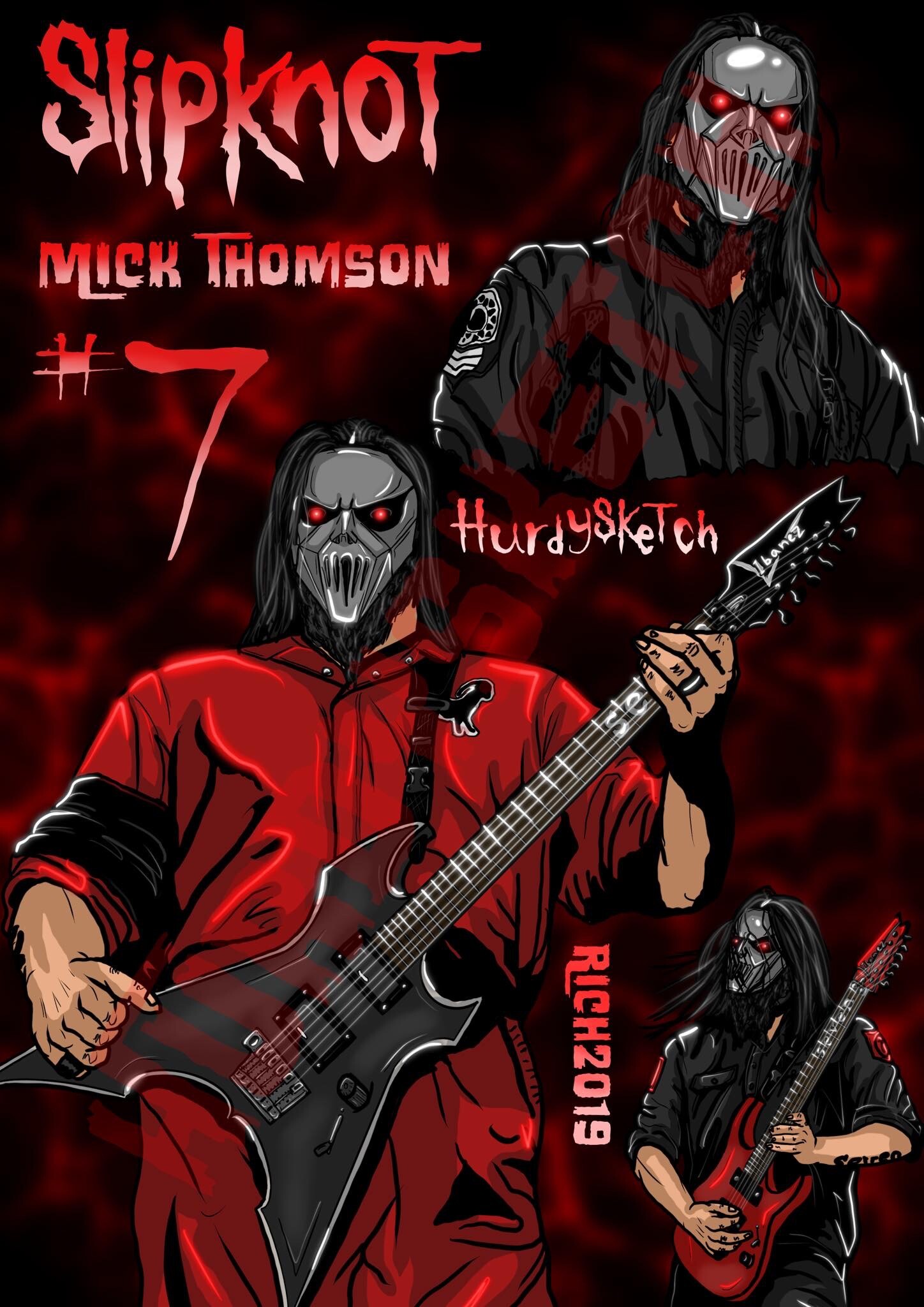 Artstation Mick Thomson Of Slipknot Collage Richard Hurdysketch Hurdiss