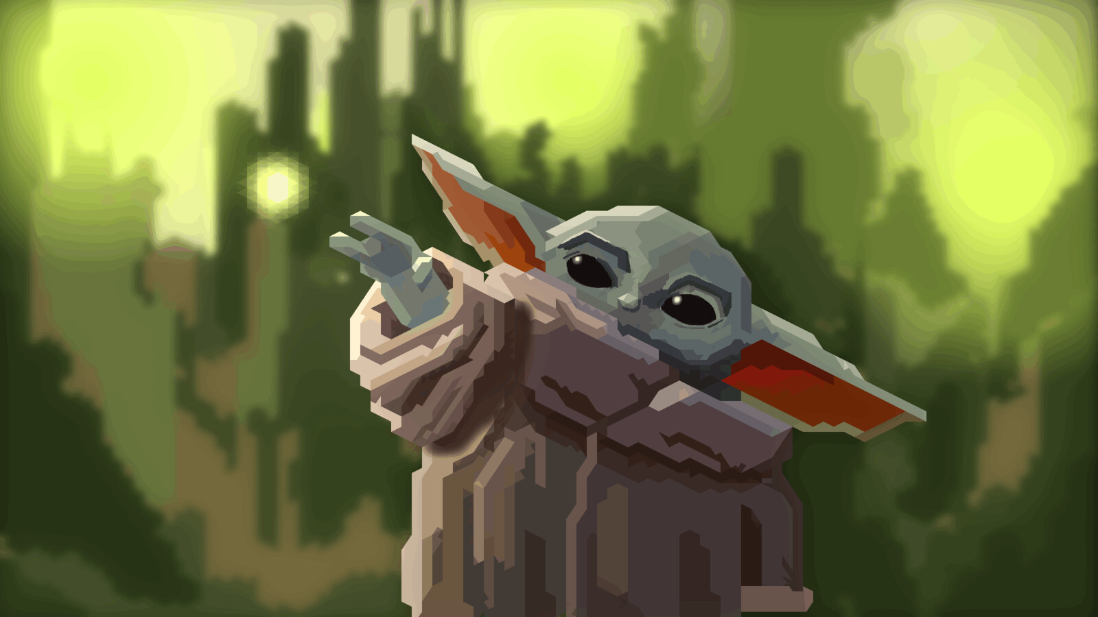 Artstation Pixel Art Baby Yoda Caleb Barefoot Artstation Pixel Art Baby Yoda Caleb Barefoot
