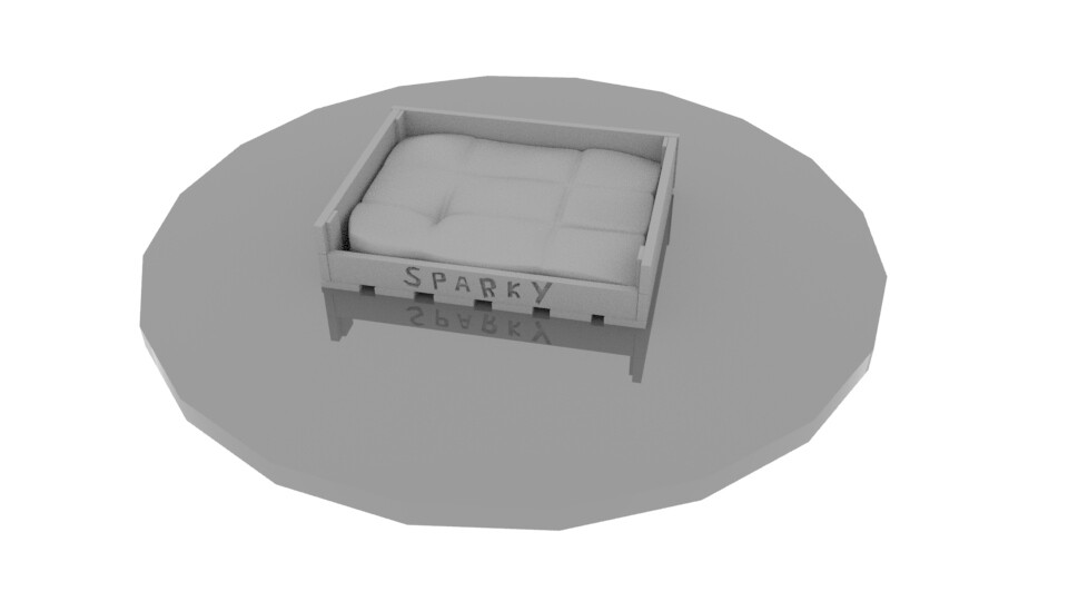model of Dog bed for university project 'Two dog night'