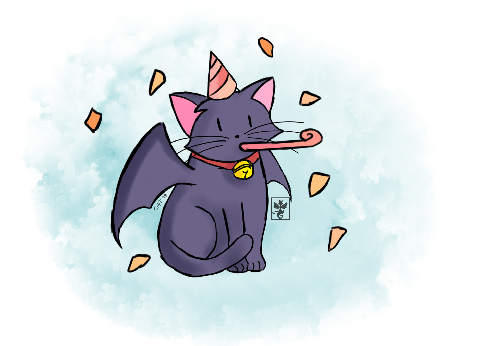 Cat Guillen Marin Gift Cat Bat Croqueta Wishes You Happy Birthday