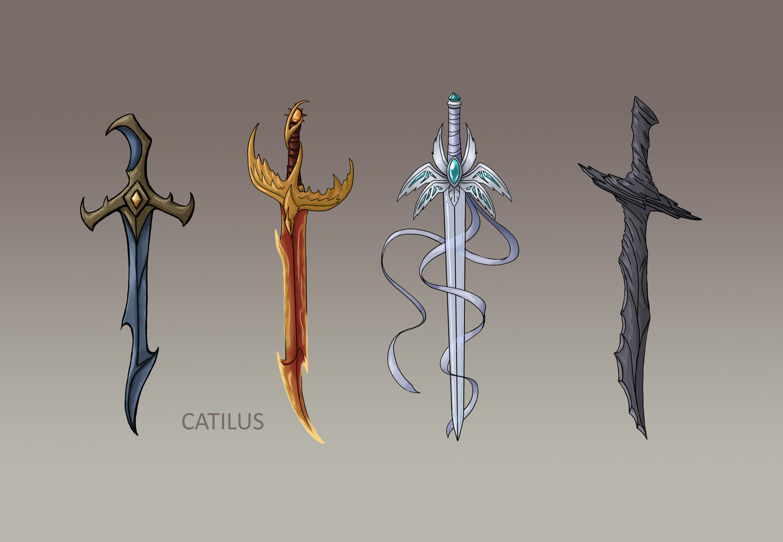 Artstation The Elemental Blades Four Legendary Swords Christina Kritikou Elemental staves provide an unlimited amount of one or two of the basic elemental runes (air, water, earth, and fire) and the autocast option when equipped. the elemental blades four legendary