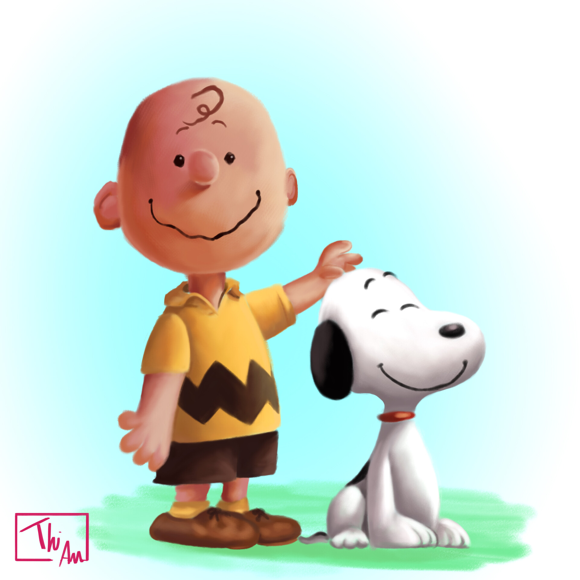 Artstation Snoopy And Charlie Brown Painting Sketch Thiago Alcantara