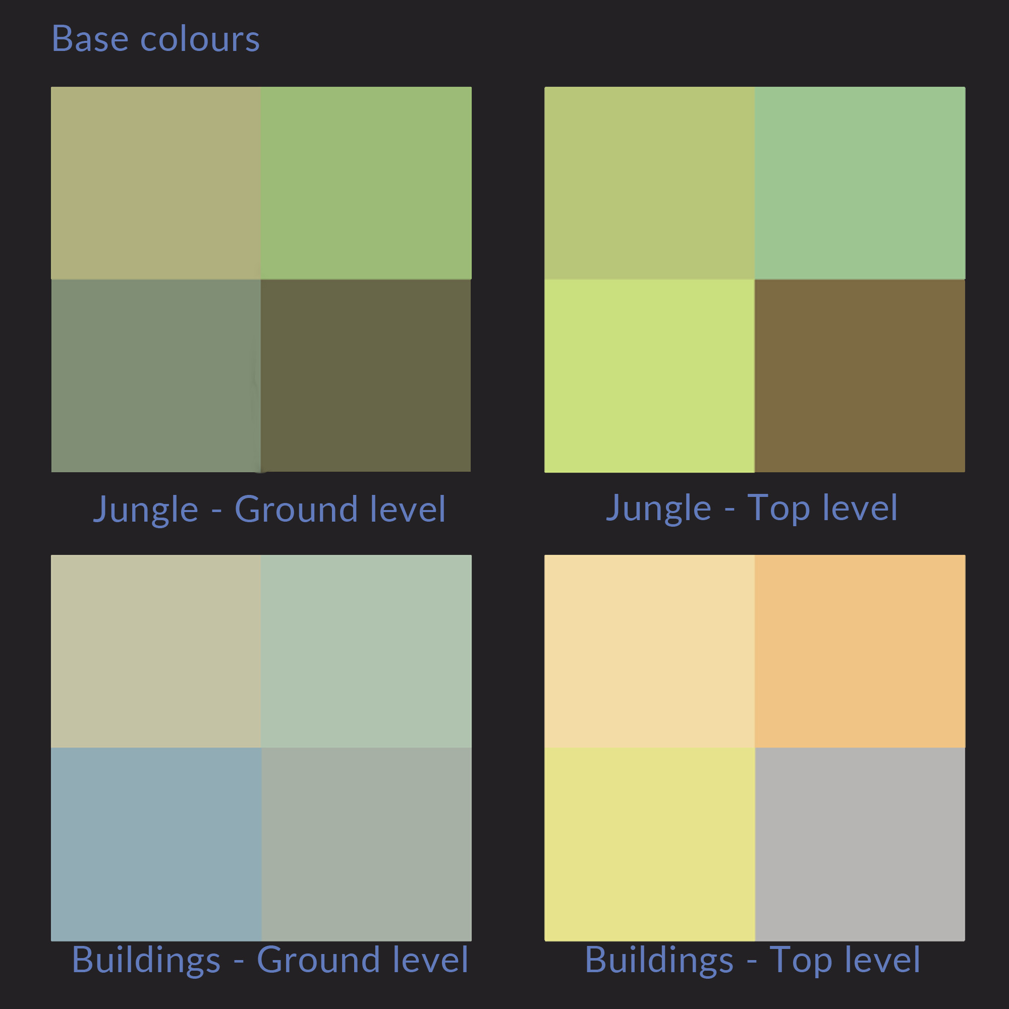 Bungle in the jungle base colour palettes - Brian