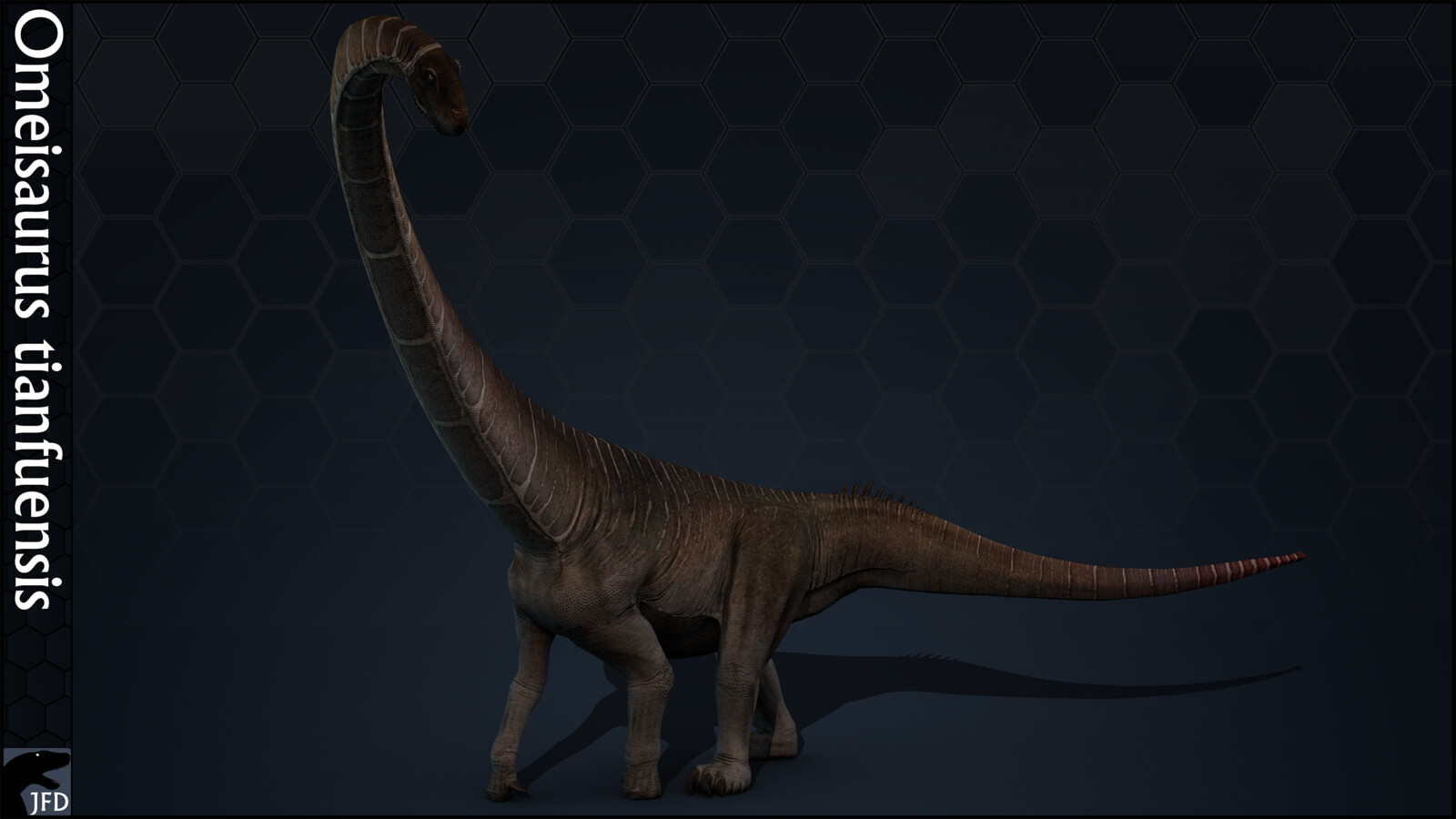 Omeisaurus tianfuensis full body render.