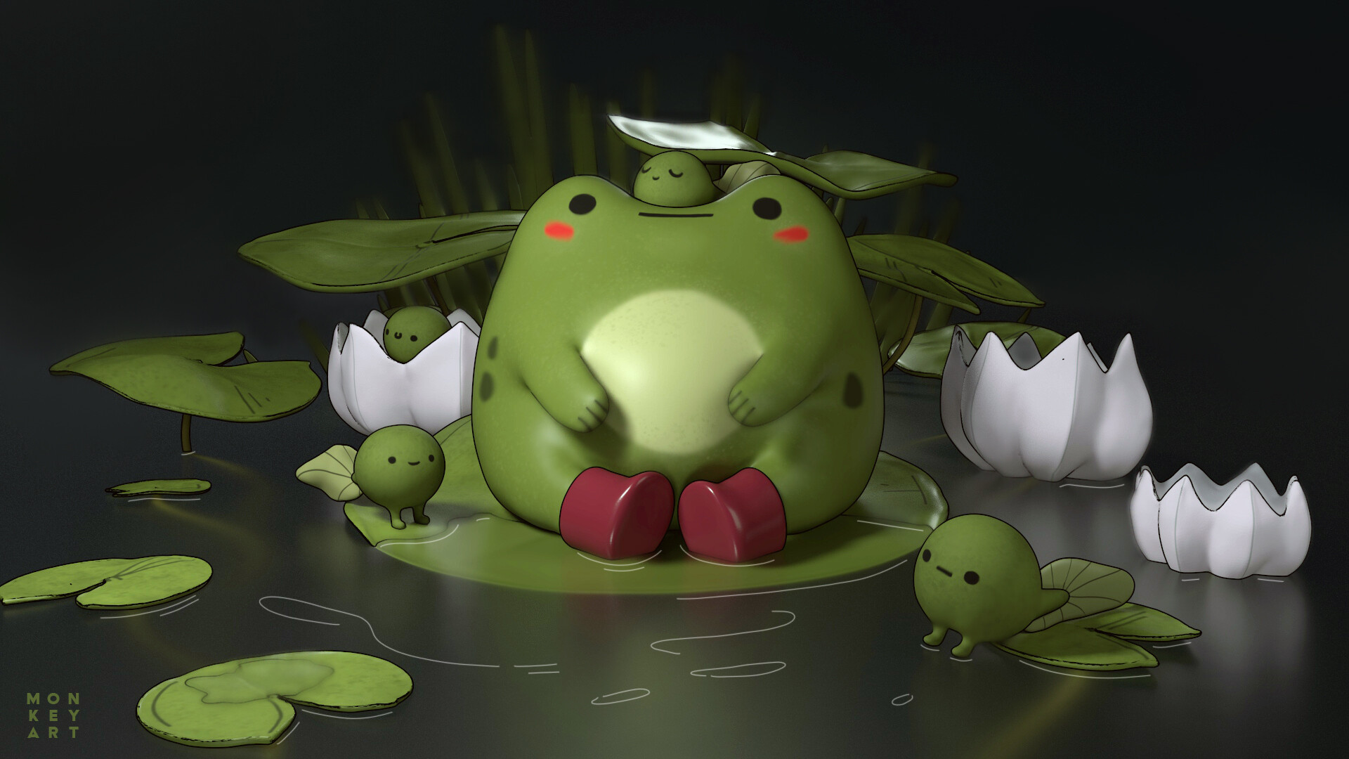 Artstation Frog And Tadpole Crew Arti Sergeev