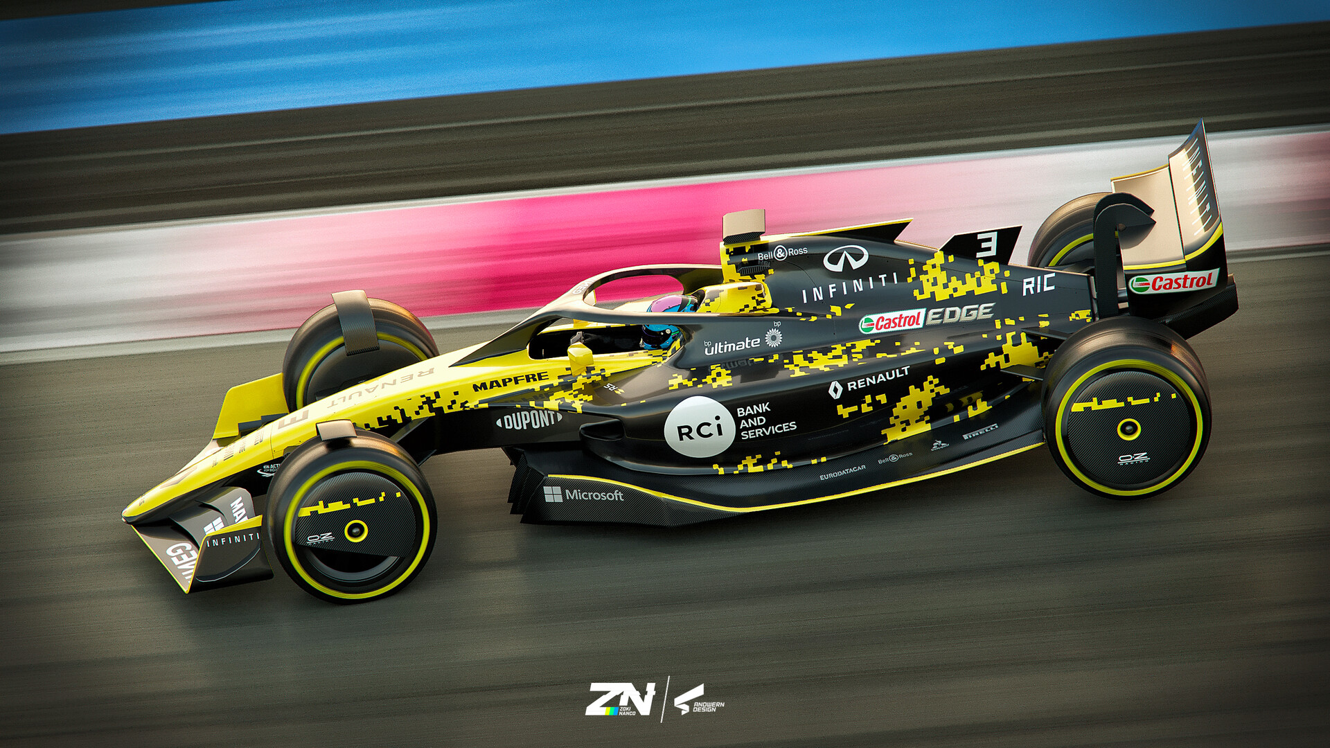 F1 livery PSD 2021 Mockup free