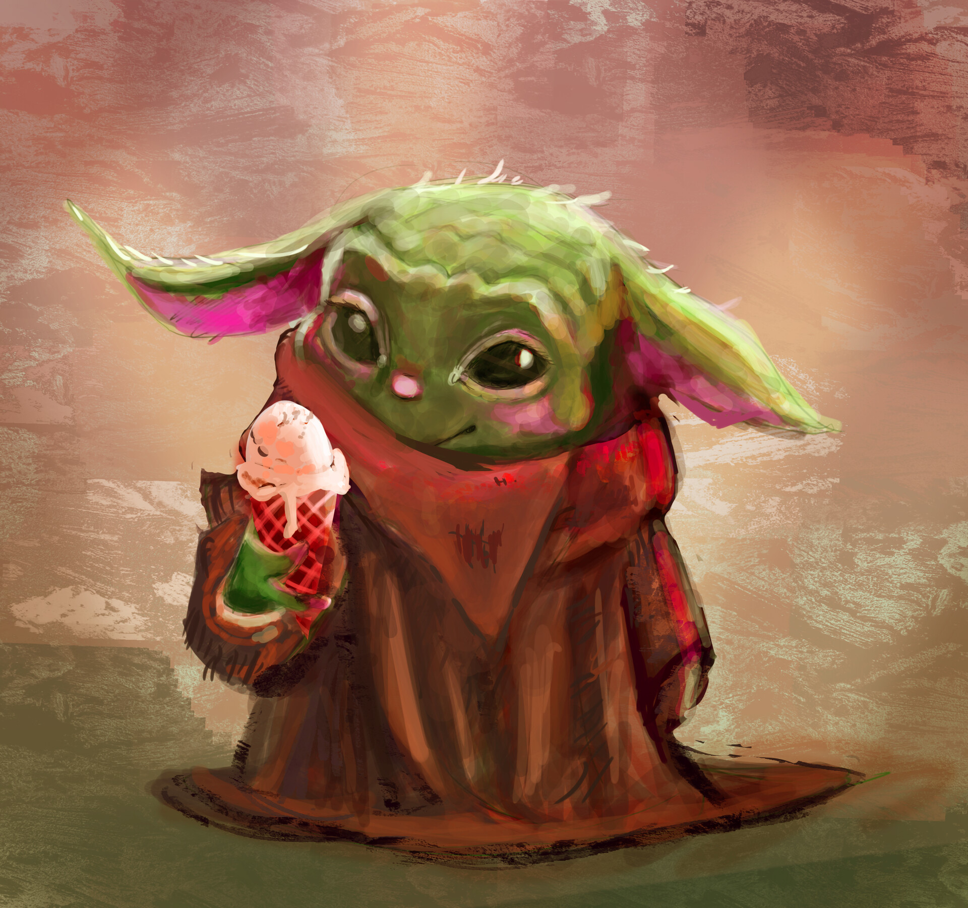 ArtStation ice cream baby Yoda