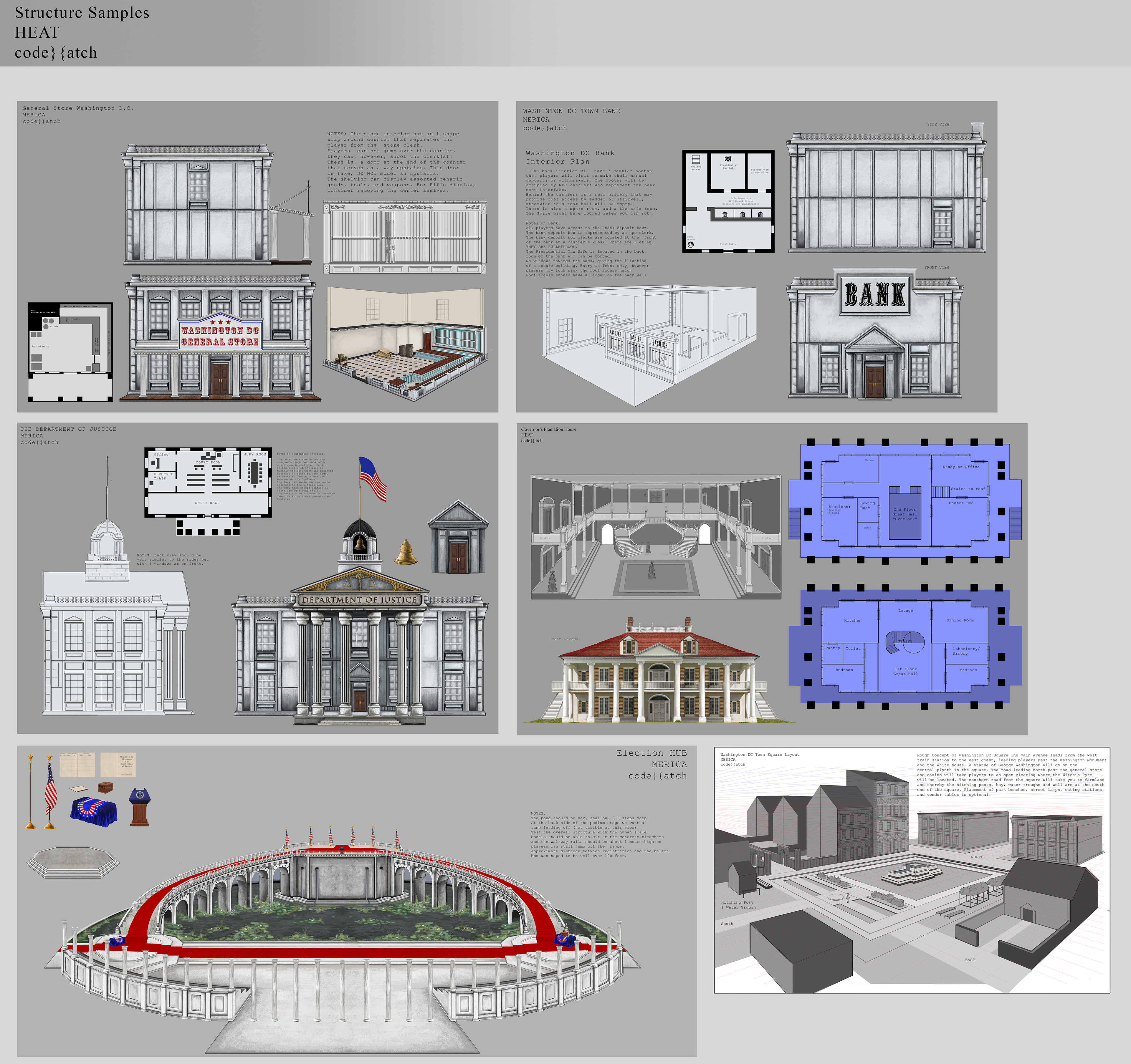 Assorted Structure and Facade Concepts. Washington.