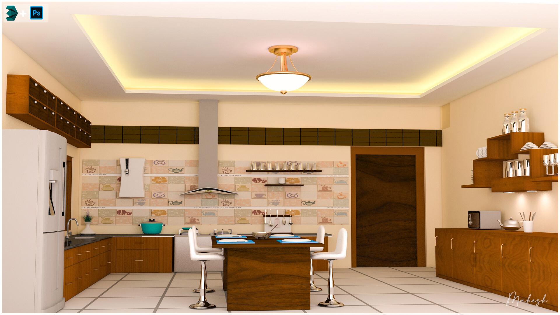 Artstation Kitchen Done In 3ds Max Photoshop Mahesh Yadav