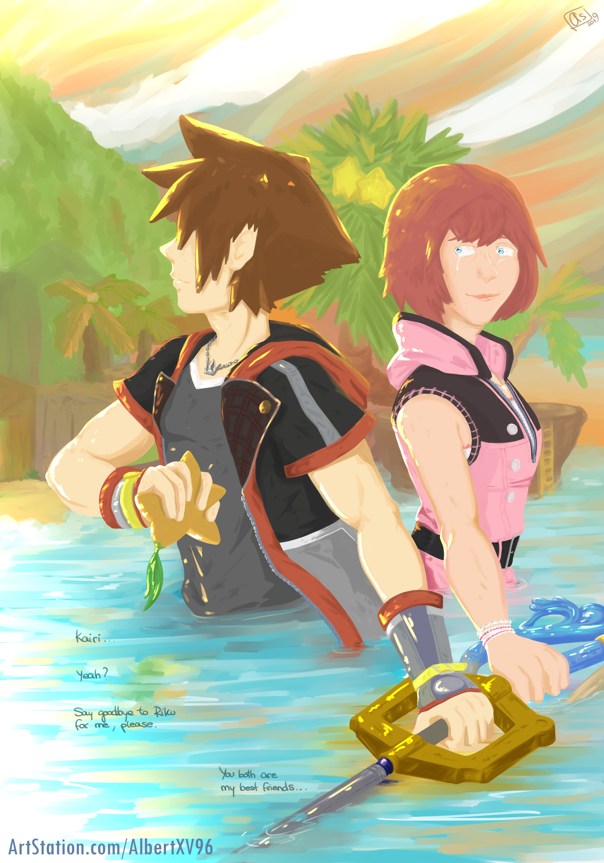 Artstation The Last Sunset In Destiny Islands Sora Kairi Albert S