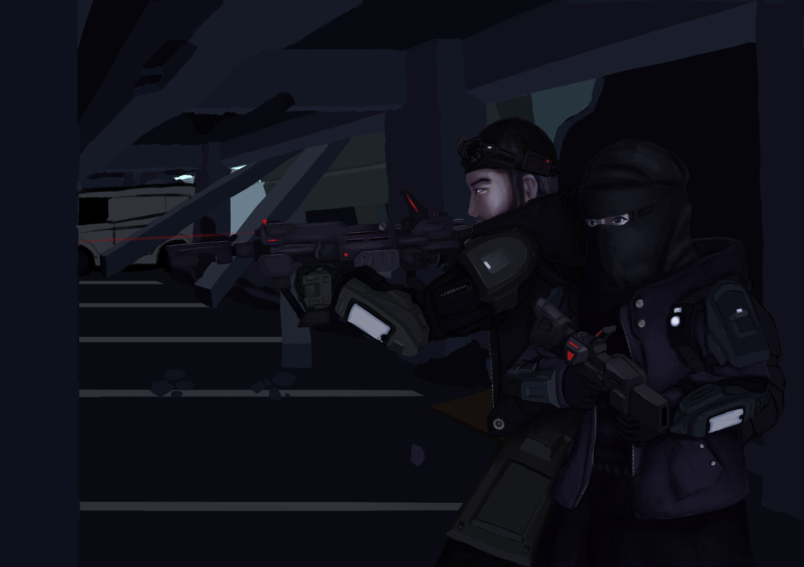 Shaded in the characters.