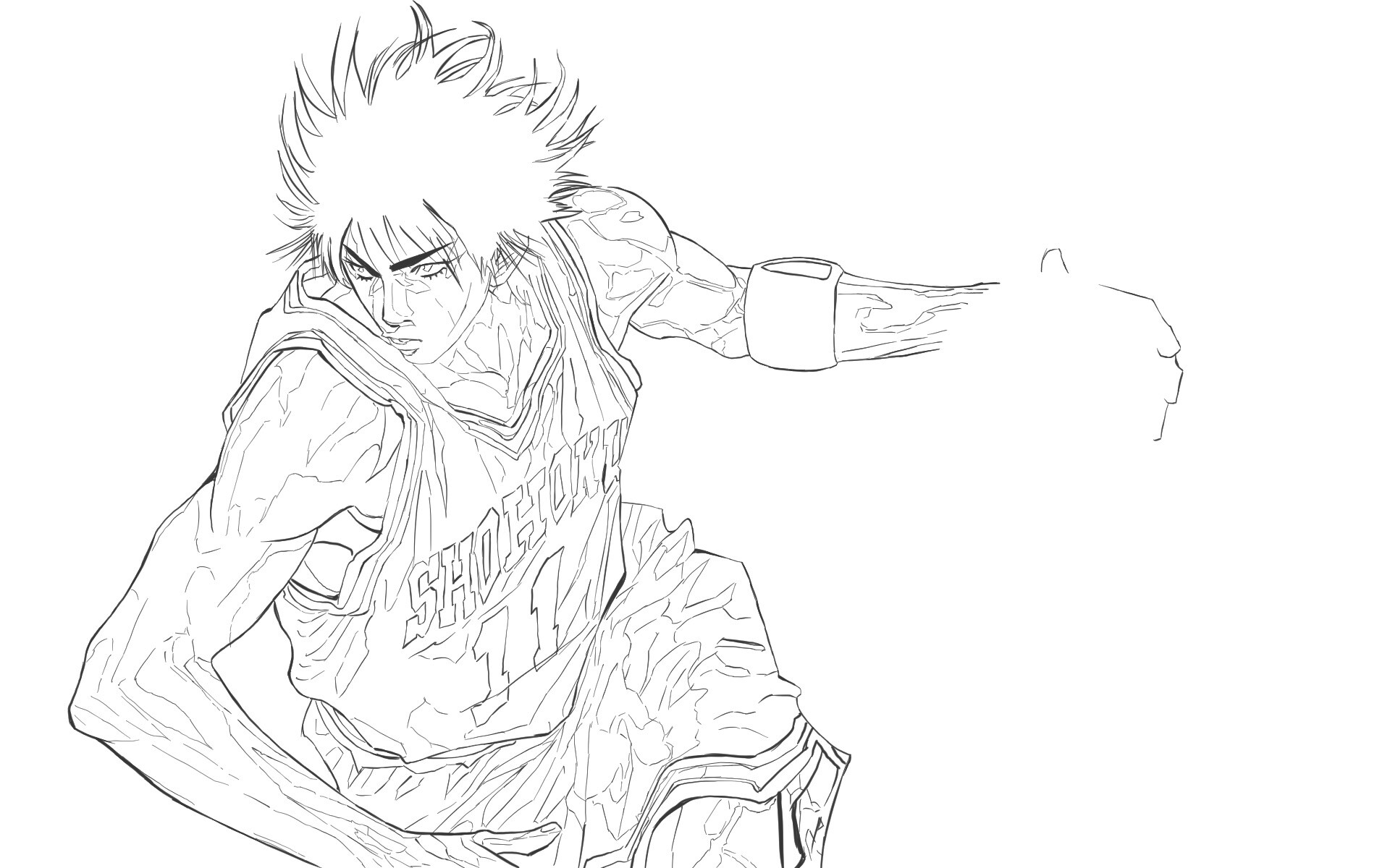 G T - Digital Painting Practice Rukawa Kaede-"Slamdunk"